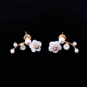 2019 New Crystal Flower Drop Earrings for Women Fashion Jewelry Gold Silver Rhinestones Earrings Gift for Party Best Friend