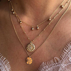 26 Styles Bohemian Multi layer Pendant Necklaces For Women Fashion Golden Geometric Charm Chains Necklace Jewelry Wholesale