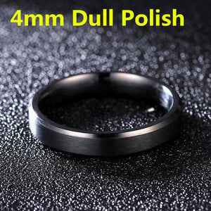 4mm Dull Polish Silver Color Titanium Ring For Men and Women