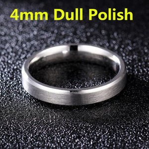 4mm Dull Polish Silver Color Titanium Ring For Men and Women