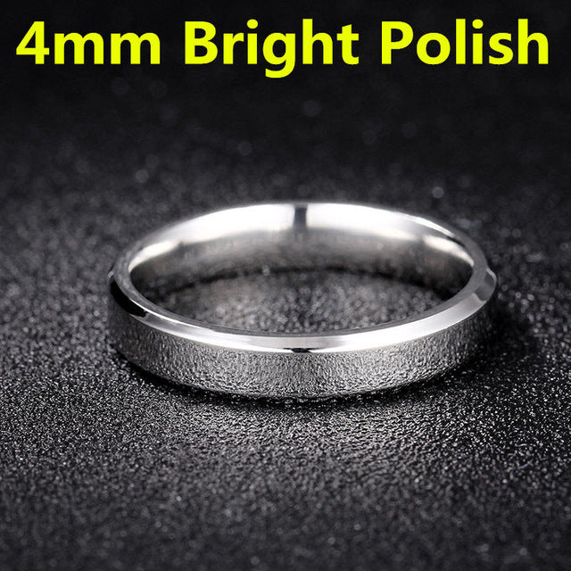 4mm Dull Polish Silver Color Titanium Ring For Men and Women