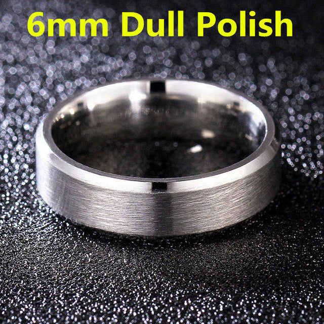 4mm Dull Polish Silver Color Titanium Ring For Men and Women