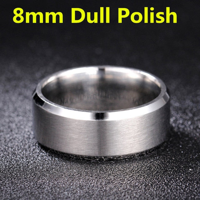 4mm Dull Polish Silver Color Titanium Ring For Men and Women