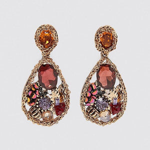 JJFOUCS Bohemian Za Fashion Sun Flower Drop Earrings For Women Party Shiny Crystal Statement Earrings Wedding Girls Jewelry Gift