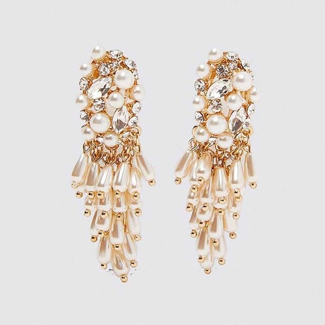 JJFOUCS Bohemian Za Fashion Sun Flower Drop Earrings For Women Party Shiny Crystal Statement Earrings Wedding Girls Jewelry Gift