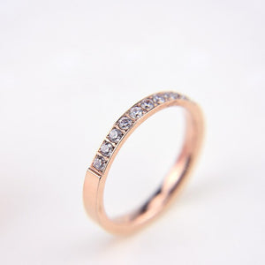 KNOCK High quality Rose Gold Colors AAA Zirconia Rings for Woman Man Wedding  Stainless Steel Valentine Gift Not Fade Jewelry