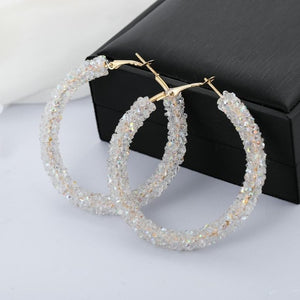 New Pearl Hoop Earrings For Women Exaggerates Oversize Pearl Circle Ear Dangle Earrings Fashion Europe Nightclub Jewelry