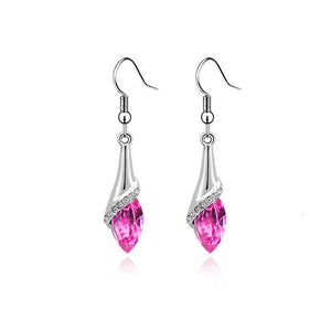 1 pair Girls Fashion Earrings Women Crystal Water Drop Earrings Fashion Jewelry Wedding Pierced Dangle Earrings 4 colors