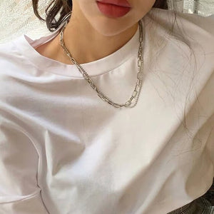 AOMU 2019 Fashion Multilayer Hip Hop Long Chain Necklace For Women Men Jewelry Gifts Key Cross Pendant Necklace Accessories