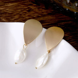 IPARAM Trend Simulation Pearl Long Earrings Female White Round Pearl Wedding Pendant Earrings Fashion Korean Jewelry Earrings