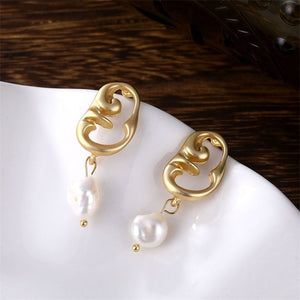 IPARAM Trend Simulation Pearl Long Earrings Female White Round Pearl Wedding Pendant Earrings Fashion Korean Jewelry Earrings