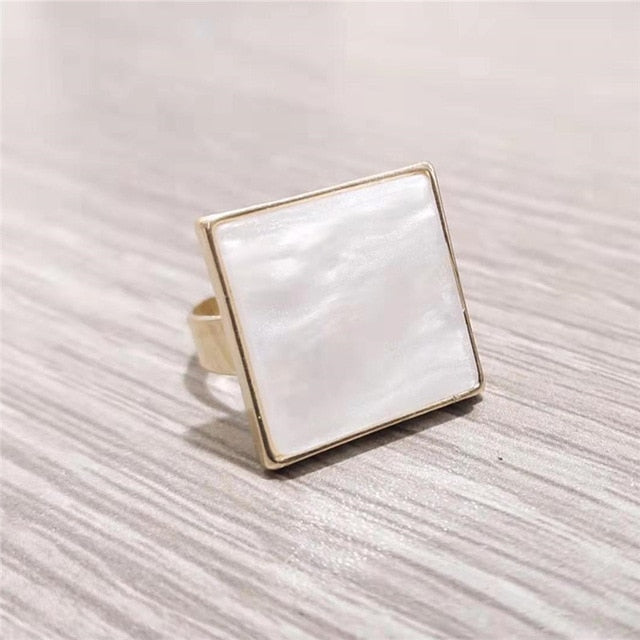 Fashion woman rings acetate plate The adjustable ring oval acrylic resin geometry rings Trendy Geometric Wedding bands rings