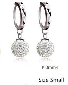 925 pure silver pendant earring full rhinestone ball ear buckle earrings fashion CZ Crystal earring Dangling wedding women