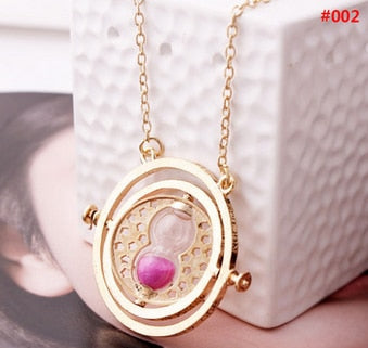 ZRM Fashion Jewelry Potter Time Turner Pendant Necklace Sand Glass Necklace For Women