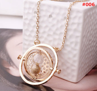 ZRM Fashion Jewelry Potter Time Turner Pendant Necklace Sand Glass Necklace For Women