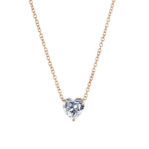 Crystal Heart Necklace Pendant Female Short Gold Chain Necklace Pendant Necklace Crystal Heart Necklace Chocker neck