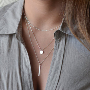 Multilayer Necklaces & Pendants For Women Gold Silver Color Long Chain Female Pendant Necklace Fashion Jewelry Collier Femme