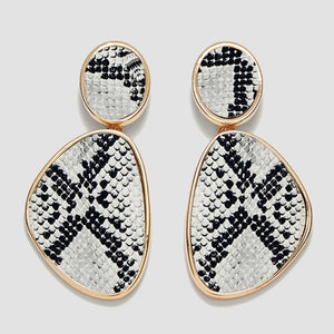 Flatfoosie ZA Round Resin Dangle Drop Earrings For Women Fashion Leopard Print Long Acrylic Punk Earring Christmas Gifts Jewelry