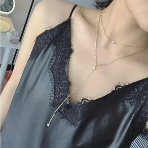 Kejialai Womens Necklace Romantic Alloy Hearts Pendant Necklace 2018 Simple Gold Sliver Women's Metal Chains Necklaces N3388