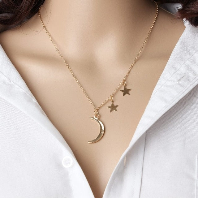 Kejialai Womens Necklace Romantic Alloy Hearts Pendant Necklace 2018 Simple Gold Sliver Women's Metal Chains Necklaces N3388