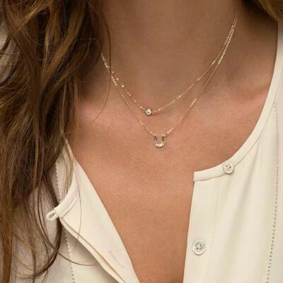 Kejialai Womens Necklace Romantic Alloy Hearts Pendant Necklace 2018 Simple Gold Sliver Women's Metal Chains Necklaces N3388