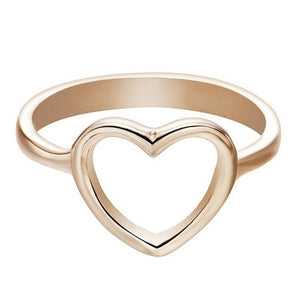 2019 New Fashion Rose Gold Color Heart Shaped Wedding Ring for Woman Dropshipping