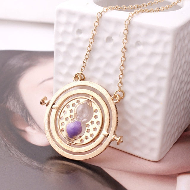 CHIELOYS Hot HP Necklace Series Magic Gifts For Kids Gold Snitch Time-Turner Hogwarts Horcrux Pendant Chain Giratiempo