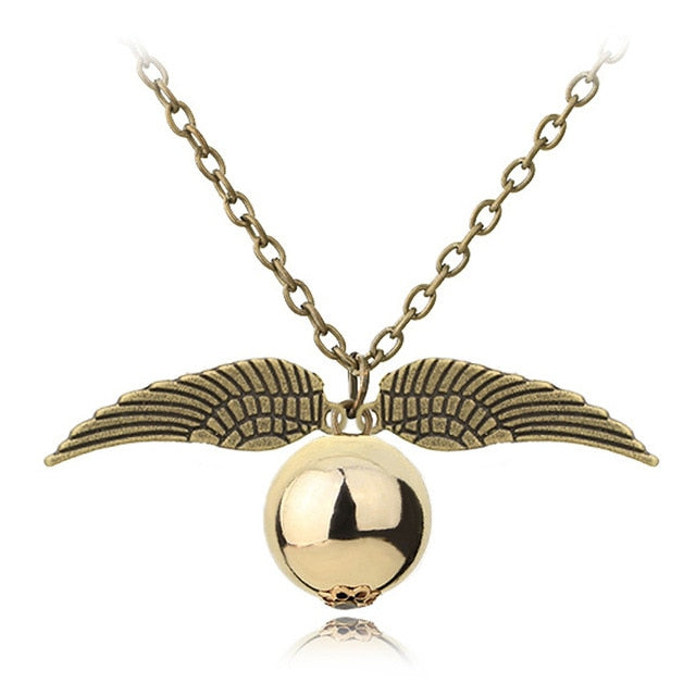 CHIELOYS Hot HP Necklace Series Magic Gifts For Kids Gold Snitch Time-Turner Hogwarts Horcrux Pendant Chain Giratiempo