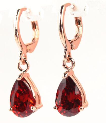 Classic Crystal Water Drop Dangle Earrings For Women Rose Gold Color Statement Earrings Party Jewelry Brincos